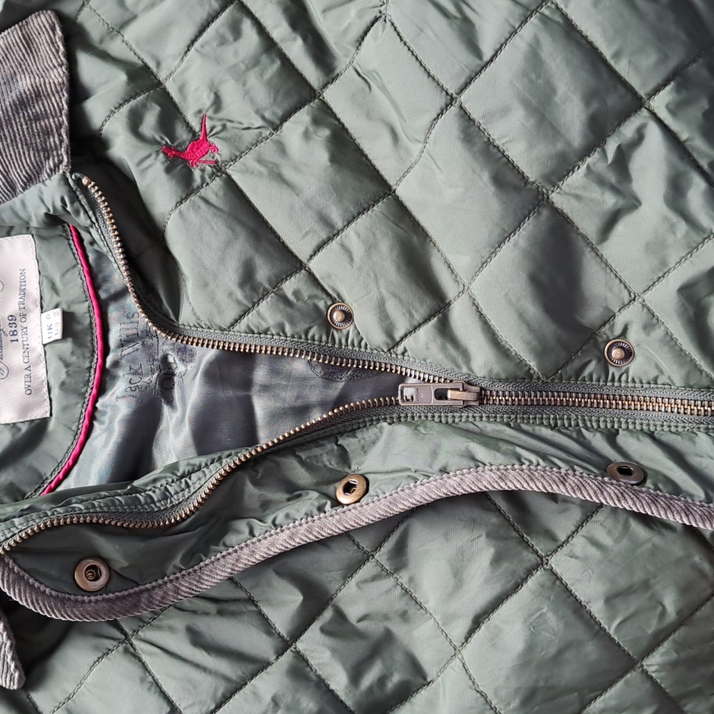 Jack Wills Cordings Quilted Barn Jacket Snap Zipper Elbow Patch Corduroy Collar - Picture 6 of 11